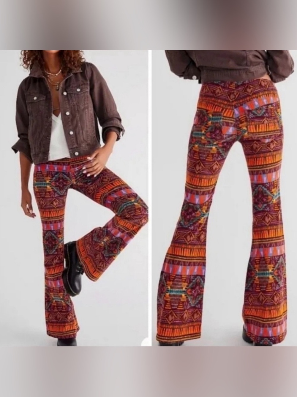 We the free Patterned corduroy pants NWOT